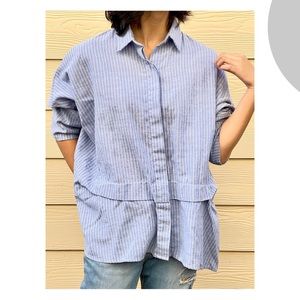Aumone Blouse Long Sleeve Blue
